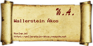 Wallerstein Ákos névjegykártya